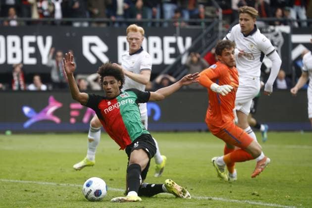 NIJMEGEN , 16-05-2026 , Stadium De Goffert , season 2025 2026 , Dutch Eredivisie football . match between NEC Nijmegen and Go Ahead Eagles, Picture shows NEC Nijmegen player Noe Lebreton NEC - Go Ahead Eagles  x203759213x Copyright: