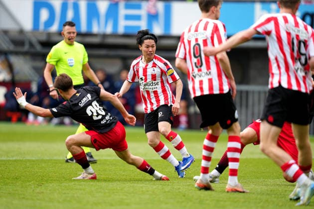 Eredivisie: Sparta Rotterdam v Excelsior Rotterdam Rotterdam - Shunsuke Mito of Sparta Rotterdam during the 34th competition round of the 2025 2026 Eredivisie season. The match is set between Sparta Rotterdam and Excelsior Rotterdam at Het Kasteel on 17 May 2026 in Rotterdam, The Netherlands. (VK Sportphoto Danny de Groot) Copyright: xDannyxdexGrootx