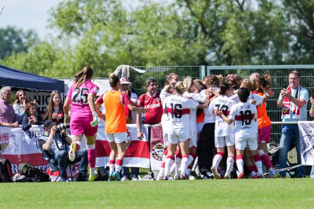 2 Womens Bundesliga SC Sand vs VfB Stuttgart, 17 05 2026 Goal celebration for 2 2 by Maximiliane Rall VfB Stuttgart, 8 2 Womens Bundesliga SC Sand vs VfB Stuttgart, Adams Arena SC Sand, 17 05 2026 DFB DFL REGULATIONS PROHIBIT ANY USE OF PHOTOGRAPHS AS IMAGE SEQUENCES AND OR QUASI VIDEO Copyright: xBEAUTIFULxSPORTS Boscox