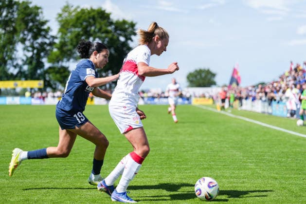 2 Womens Bundesliga SC Sand vs VfB Stuttgart, 17 05 2026 duel between Maria Almasri SC Sand, 19 and Maximiliane Rall VfB Stuttgart, 8 2 Womens Bundesliga SC Sand vs VfB Stuttgart, Adams Arena SC Sand, 17 05 2026 DFB DFL REGULATIONS PROHIBIT ANY USE OF PHOTOGRAPHS AS IMAGE SEQUENCES AND OR QUASI VIDEO Copyright: xBEAUTIFULxSPORTS Boscox