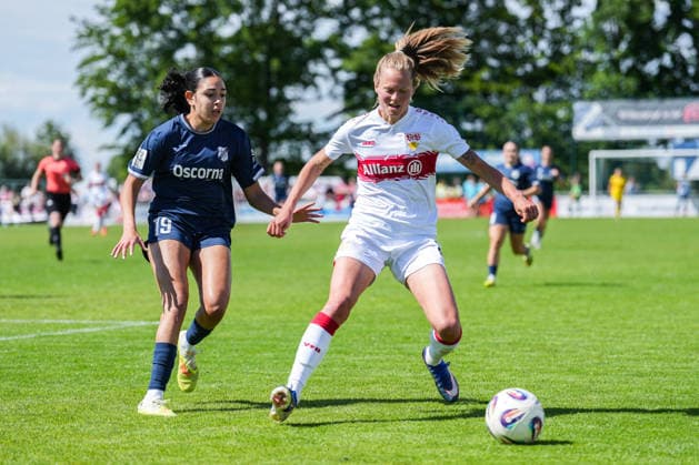 2 Womens Bundesliga SC Sand vs VfB Stuttgart, 17 05 2026 duel between Maria Almasri SC Sand, 19 and Maximiliane Rall VfB Stuttgart, 8 2 Womens Bundesliga SC Sand vs VfB Stuttgart, Adams Arena SC Sand, 17 05 2026 DFB DFL REGULATIONS PROHIBIT ANY USE OF PHOTOGRAPHS AS IMAGE SEQUENCES AND OR QUASI VIDEO Copyright: xBEAUTIFULxSPORTS Boscox