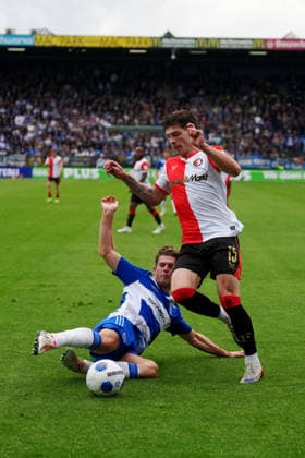 Eredivisie: PEC Zwolle v Feyenoord Rotterdam Zwolle - Jordan Bos of Feyenoord during the thirty-fourth competition round of the 2025 2026 Eredivisie season. The match is set between PEC Zwolle and Feyenoord Rotterdam at Mac3Park Stadion on 17 May 2026 in Zwolle, The Netherlands. Copyright: xYannickxVerhoevenx