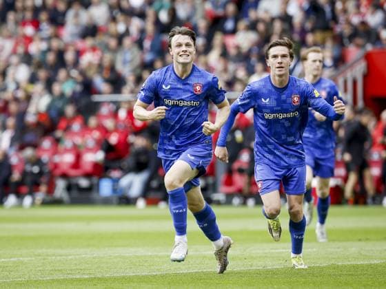 EINDHOVEN - Sondre Orjasaeter of FC Twente celebrates scoring the equalizer during the Dutch Eredivisie match between PSV and FC Twente at the Philips Stadium on May 17, 2026, in Eindhoven, the Netherlands. BAS CZERWINSKI ANP Eredivisie 2025-2026 xVIxANPxSportx xxANPxIVx 558546210 originalFilename: 558546210.jpg