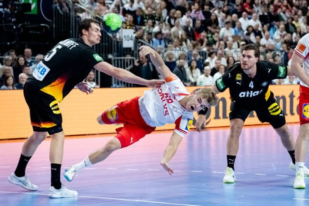 Dortmund 17 05 2026, Handball, Men, International match, Germany Denmark Victor Amnitzboll Norlyk Denmark, 68 on goal throw