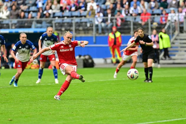 Soccer I Women I 2025 2026 season I Bundesliga I Matchday 26 I Hamburger SV FC Bayern Munich I 17 05 2026 Georgia Stanway 31, FC Bayern Munich convert the penalty to make it 1 0 Hamburg Volksparkstadion Hamburg Germany Copyright: xLobeca WolfxGebhardtx