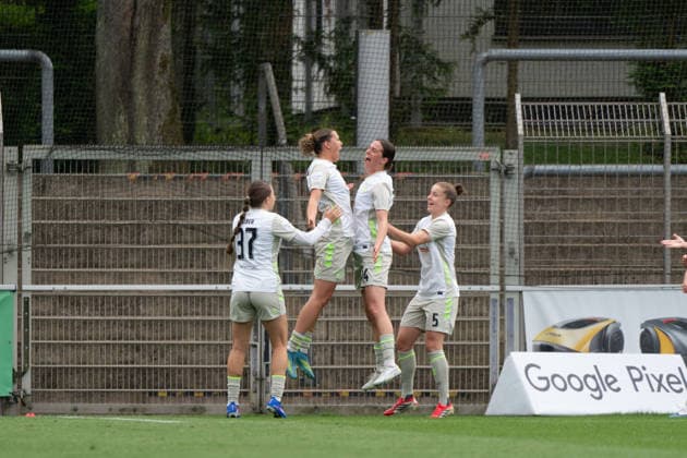 LEVERKUSEN, GERMANY - MAY 17: Larissa Mühlhaus (7 SV Werder Bremen) celebrate the goal during the Google Pixel Frauen-Bundesliga match between Bayer 04 Leverkusen and SV Werder Bremen at Ulrich-Haberland-Stadion on May 17, 2026 in Leverkusen, Germany. (Photo by Qianru Zhang Press Photo) Copyright: xQianruxZhang SPPx Sportspressphoto_SPR148652