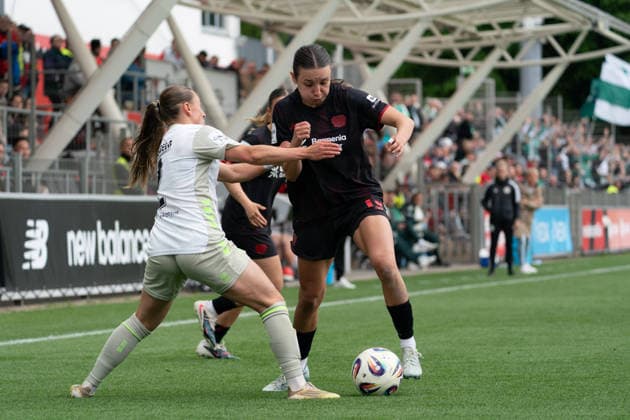 LEVERKUSEN, GERMANY - MAY 17: Loreen Bender (19 Bayer 04 Leverkusen) in action during the Google Pixel Frauen-Bundesliga match between Bayer 04 Leverkusen and SV Werder Bremen at Ulrich-Haberland-Stadion on May 17, 2026 in Leverkusen, Germany. (Photo by Qianru Zhang Press Photo) Copyright: xQianruxZhang SPPx Sportspressphoto_SPR148659