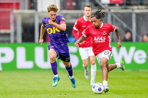 2026-05-17 AZ Alkmaar v NAC Breda - Dutch Eredivisie ALKMAAR, NETHERLANDS - MAY 17: Ro-Angelo Daal of AZ Alkmaar runs with the ball during the Dutch Eredivisie match between AZ Alkmaar and NAC Breda at AFAS Stadion on May 17, 2026 in Alkmaar, Netherlands. Alkmaar AFAS Stadion Netherlands Content not available for redistribution in The Netherlands directly or indirectly through any third parties. Copyright: xEdxvanxdexPolx