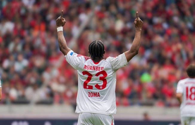 Germany Soccer 2 Bundesliga 2025 2026, Matchday 34 Hannover 96 vs 1 FC Nuremberg Heinz von Heiden Arena Stadion Hannover Goal and goal celebration for Mohamed Alë Zoma Mohamed Ali Zoma 1 FC Nuremberg, 23 Hannover Copyright: xAymanxAlahmedx