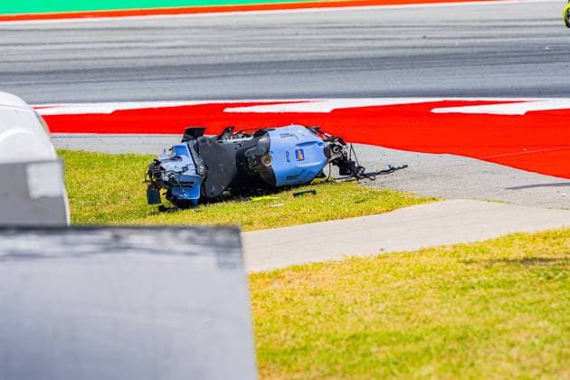 Alex Marquez (73 ESP Gresini Racing) suffers a serious accident during the race at the MotoGP Catalonia Grand Prix 2026 in Montmelo Spain on 16 May 2026 Cordon Press 