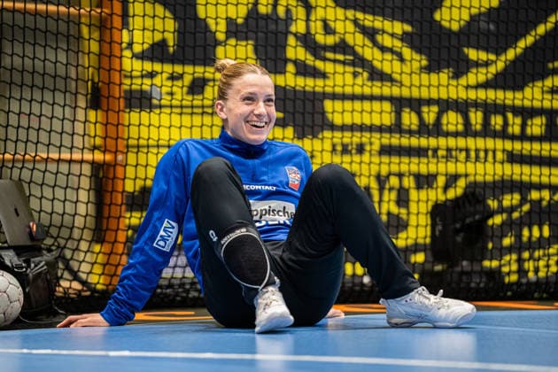 HSG Blomberg Lippe GER vs Borussia Dortmund GER Handball, 1 Handball Bundesliga Women, Final, Match 1, 17 5 2026, Season 2025 2026, Dortmund Alexia Hauf HSG Blomberg Lippe, 31 at Aufwaermen Dortmund Sporthalle Wellinghofen Germany