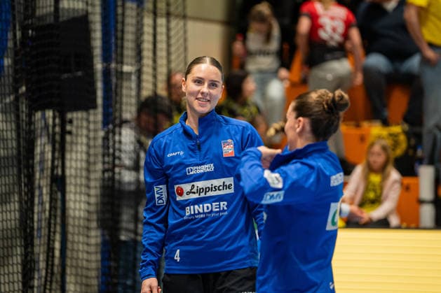 HSG Blomberg Lippe GER vs Borussia Dortmund GER Handball, 1 Handball Bundesliga Women, Final, Match 1, 17 5 2026, Season 2025 2026, Dortmund Andrea Jacobsen HSG Blomberg Lippe, 04 beim Aufwaermen Dortmund Sporthalle Wellinghofen Germany