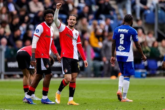 ZWOLLE, 17-05-2026 , MACÂ³PARK , season 2025 2026 , Dutch Eredivisie Football , match between PEC Zwolle and Feyenoord , picture shows Feyenoord player Anis Hadj Moussa celebrates after scoring his team s second goal PEC - Feyenoord  x203760022x Copyright: