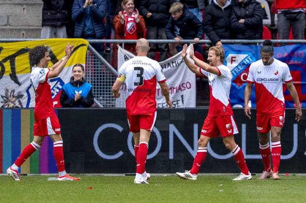 UTRECHT - Dani de Wit puts Utrecht 1-0 up during the Dutch Eredivisie match between FC Utrecht and Fortuna Sittard at Galgenwaard Stadium on May 17, 2026, in Utrecht, the Netherlands. RONALD HOOGENDOORN ANP Eredivisie 2025-2026 xVIxANPxSportx xxANPxIVx 558549001 originalFilename: 558549001.jpg