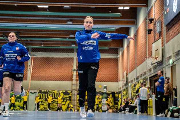 HSG Blomberg Lippe GER vs Borussia Dortmund GER Handball, 1 Handball Bundesliga Women, Final, Match 1, 17 5 2026, Season 2025 2026, Dortmund Alexia Hauf HSG Blomberg Lippe, 31 at Aufwaermen Dortmund Sporthalle Wellinghofen Germany