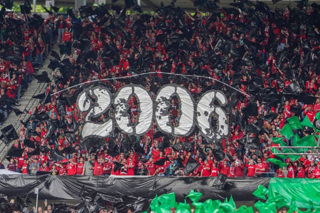 Germany Soccer 2 Bundesliga 2025 2026, 34 Matchday Hannover 96 vs 1 FC Nürnberg Heinz von Heiden Arena Stadion Hannover Spectators, Fans, Stand, Flag, Banner, Banner, Choreography, Fan choreography, Hannover Copyright: xAymanxAlahmedx