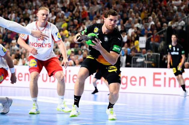 Koeln Handball Laenderspiel Germany Denmark Johannes Golla Germany Koeln Lanxess Arena Germany