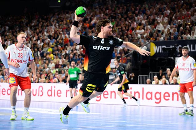 Koeln Handball Laenderspiel Germany Denmark Johannes Golla Germany Koeln Lanxess Arena Germany