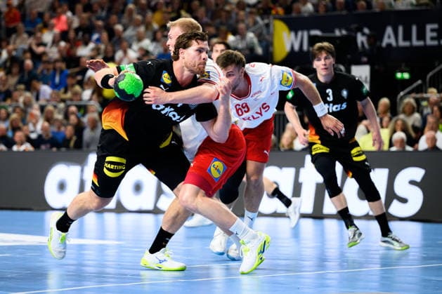 Koeln Handball Laenderspiel Germany Denmark Johannes Golla Germany Koeln Lanxess Arena Germany