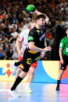 Koeln Handball Laenderspiel Germany Denmark Lukas Zerbe Germany Koeln Lanxess Arena Germany