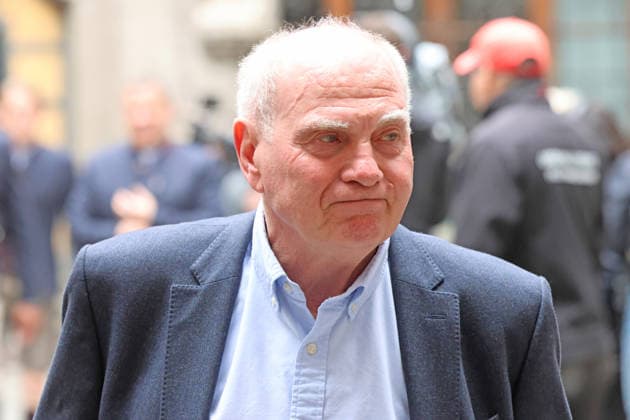 Honorary President, Ulrich, Uli Hoeneß, portrait, portrait, Marienplatz, 35 championship titles, championship celebration, town hall balcony, town hall, championship trophy, will be presented, Lord Mayor Dominik Krause, football 1 BL FC Bayern Munich 17 05 2026 Allianz Arena PHOTO Mladen Lackovic LakoPress