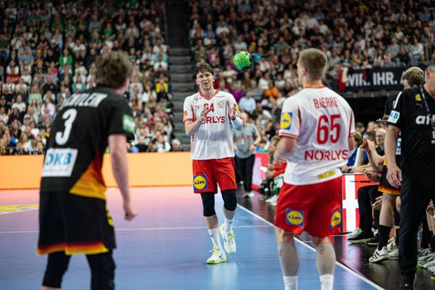 Mens Handball International Match, Germany Denmark May 17, 2026 Nils Lichtlein Germany Germany, 3 , Lasse Moller Denmark, 64 , Frederik Bjerre Denmark, 65 , Mens Handball International Match, Germany Denmark May 17, 2026 Copyright: xBEAUTIFULxSPORTS Erlhofx