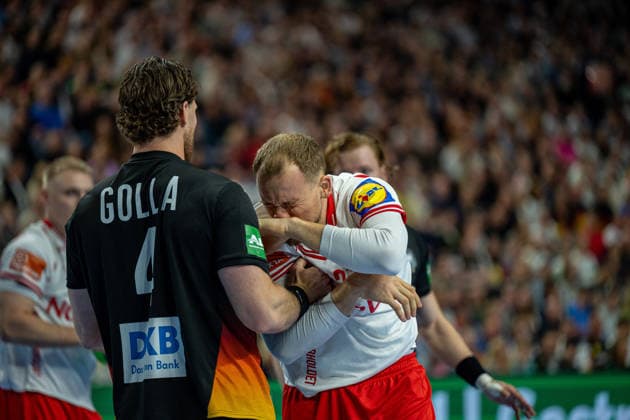 Mens Handball International Match, Germany Denmark May 17, 2026 Johannes Golla Germany Germany, 4 , Simon Pytlick Denmark, 43 , Mens Handball International Match, Germany Denmark May 17, 2026 Copyright: xBEAUTIFULxSPORTS Erlhofx