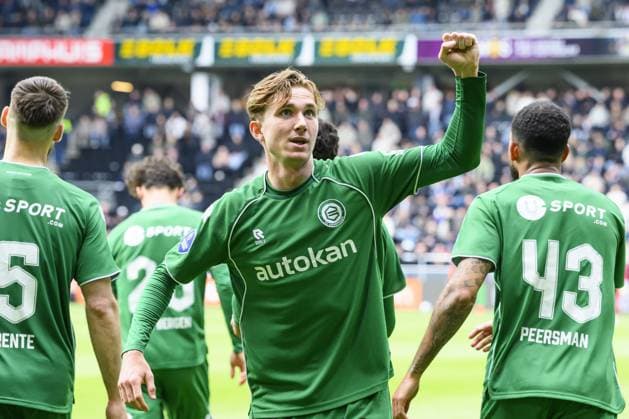 ALMELO - Tygo Land of FC Groningen celebrates his 1-2 goal during the Dutch Eredivisie match between Heracles Almelo and FC Groningen at the Erve Asito stadium on May 17, 2026, in Almelo, the Netherlands. COR LASKER ANP Eredivisie 2025-2026 xVIxANPxSportx xxANPxIVx 558550312 originalFilename: 558550312.jpg