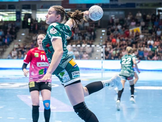 Lea Watzl Frisch Auf Women, 07 from outside, Frisch Auf Goeppingen vs SV Union Halle Neustadt, Handball, 1 Bundesliga, Season 2025 2026, 17 05 2026 Frisch Auf Goeppingen vs SV Union Halle Neustadt, Handball, 1 Bundesliga, Season 2025 2026, 17 05 2026 Goeppingen Copyright: xMichaelxSchmidt Eibner-Pressefotx EP_MST