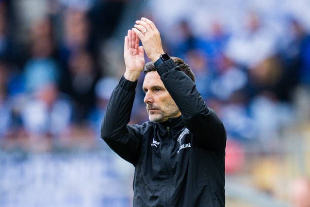17 05 2026 Soccer, 2025 2026, 2 Bundesliga, 34 Matchday, DSC Arminia Bielefeld Hertha BSC Berlin Stefan Leitl Coach Berlin DFL REGULATIONS PROHIBIT ANY USE OF PHOTOGRAPHS AS IMAGE SEQUENCES AND OR QUASI VIDEO
