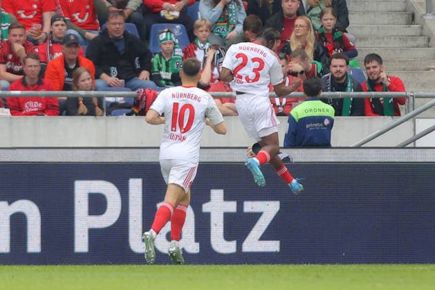 17 05 2026, xtgx, Fußball 2 Bundesliga, Hannover 96 1 FC Nürnberg v l Torjubel nach dem Tor zum celebrating the goal celebrate 2 2 durch Mohamed Ali Zoma 1 FC Nuernberg DFL DFB REGULATIONS PROHIBIT ANY USE OF PHOTOGRAPHS as IMAGE SEQUENCES and or QUASI VIDEO Hannover