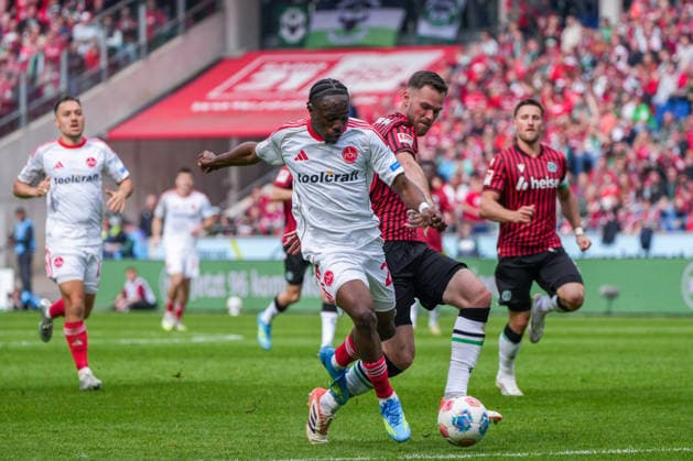 Germany Soccer 2 Bundesliga, Season 2025 26, Matchday 34, Hannover 96 vs 1 FC Nürnberg, 17 05 2026, Heinz von Heiden Arena Hannover, Lower Saxony Goal kick to 2 2 by Mohamed Ali Zoma 1 FC Nürnberg, 23 Copyright: xLeonxFrickx