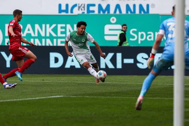 Sayallah Ltaief Spvgg Greuther Fuerth in action, SpVgg Greuther Fuerth vs Fortuna Duesseldorf, Football, Men, 2 Bundesliga, DFL, Saison 2025 2026, 34 Spieltag, Rueckrunde, 17 05 2026 DFB regulations prohibit any use of photographs as image sequences and or quasi video Fuerth Bayern Germany Copyright: xkolbert-press MartinxAgüerax