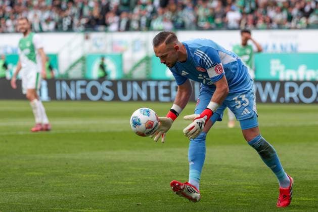 Florian Kastenmeier 33 Fortuna Duesseldorf in action, SpVgg Greuther Fuerth vs Fortuna Duesseldorf, Football, Men, 2 Bundesliga, DFL, Saison 2025 2026, 34 Spieltag, Rueckrunde, 17 05 2026 DFB regulations prohibit any use of photographs as image sequences and or quasi video Fuerth Bayern Germany Copyright: xkolbert-press MartinxAgüerax