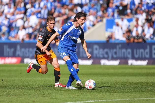 Magdeburg, Saxony-Anhalt, Germany, 17 05 2026 Avnet Arena 34 Matchday, Season 2025 26, 2 Soccer Bundesliga 1 FC Magdeburg 1 FC Kaiserslautern Naatan Skyttä 15, 1 FC Kaiserslautern and Jean Hugonet 24, 1 FC Magdeburg Copyright: xdtsxNachrichtenagenturx dts_119132