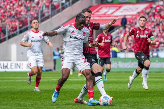 Germany Soccer 2 Bundesliga, Season 2025 26, Matchday 34, Hannover 96 vs 1 FC Nürnberg, 17 05 2026, Heinz von Heiden Arena Hannover, Lower Saxony Goal kick to 2 2 by Mohamed Ali Zoma 1 FC Nürnberg, 23 Copyright: xLeonxFrickx