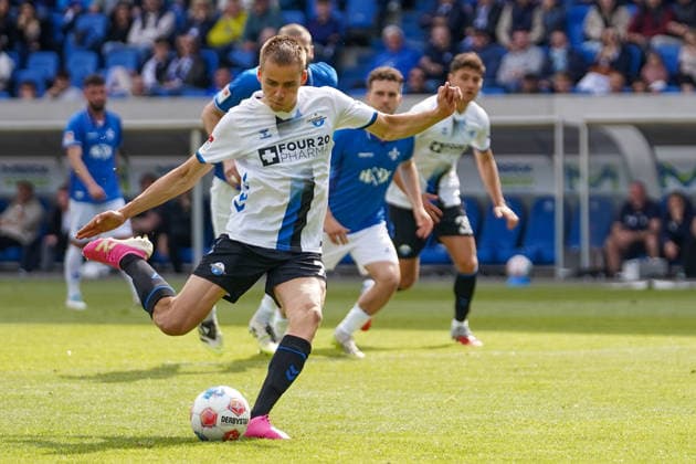 Germany Soccer 2 Liga 2025 2026, Matchday 34 SV Darmstadt 98 vs SC Paderborn 07 Merck Stadion am Böllenfalltor Darmstadt Filip Bilbija SCP, 7 misses a penalty kick Copyright: xTobiasxWentzellx