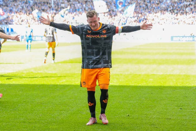 17 05 2026, xgox, Soccer 2 Bundesliga 1 FC Magdeburg 1 FC Kaiserslautern emspor, v l jubilation after the 0 1 by Marlon Ritter Kaiserslautern, 7 DFL DFB REGULATIONS PROHIBIT ANY USE OF PHOTOGRAPHS as IMAGE SEQUENCES and or QUASI VIDEO Magdeburg