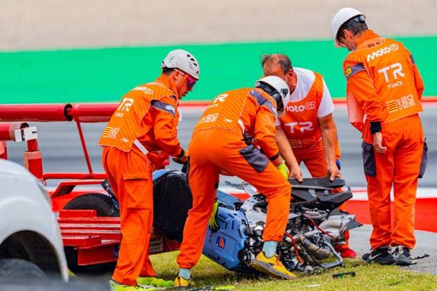 Alex Marquez (73 ESP Gresini Racing) suffers a serious accident during the race at the MotoGP Catalonia Grand Prix 2026 in Montmelo Spain on 16 May 2026 Cordon Press 