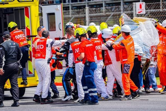 Alex Marquez (73 ESP Gresini Racing) suffers a serious accident during the race at the MotoGP Catalonia Grand Prix 2026 in Montmelo Spain on 17 May 2026 Cordon Press 