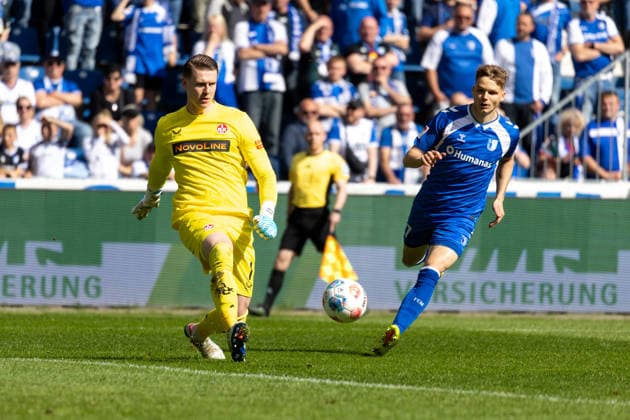 Germany 2 Bundesliga, Matchday 34, Season 2025 2026, 1 FC Magdeburg vs 1 FC Kaiserslautern Avnet Arena Magdeburg Krahl Julian 1 FC Kaiserslautern, 1 Copyright: xMichellexLukax