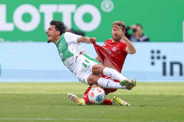 Sayfallah Ltaief SpVgg Greuther Fürth and Christopher Lenz Fortuna Düsseldorf battle for the ball during the 2 Bundesliga match between SpVgg Greuther Fürth and Fortuna Düsseldorf, Sportpark Ronhof Thomas Sommer on May 17, 2026 in Fürth, Germany Photo by Oliver Kaelke DeFodi Images Sayfallah Ltaief SpVgg Greuther Fürth and Christopher Lenz Fortuna Düsseldorf battle for the ball during the 2 Bundesliga match between SpVgg Greuther Fürth and Fortuna Düsseldorf at Sportpark Ronhof Thomas Sommer on May 17, 2026 in Fürth, Germany Photo by Oliver Kaelke DeFodi Images Photo by Oliver Kaelke DeFodi Images