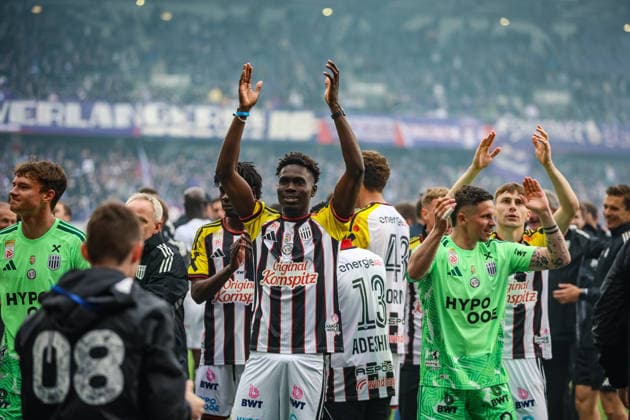 SOCCER - BL, A.Wien vs LASK VIENNA,AUSTRIA,17.MAY.26 - SOCCER - ADMIRAL Bundesliga, championship group, FK Austria Wien vs Linzer ASK. Image shows the rejoicing of the team LASK.  GEPAxpictures xManuelxBinder