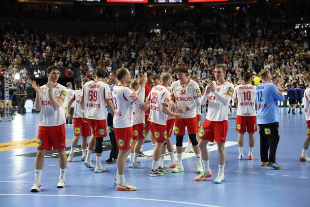 Denmark after the end of the match and the victory over Germany Germany vs Denmark, Handball, Men, International, 17 05 2026 Germany vs Denmark, Handball, Men, International, 17 05 2026 Cologne Copyright: xEibner-Pressefotox xThomasxStoeckerx EP_TSR