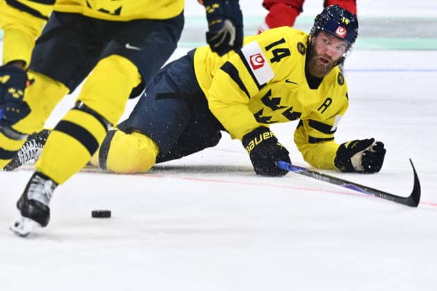 Mattias Ekholm (SWE) is seen during the 2026 IIHF World Championship, WM, Weltmeisterschaft Group B, Denmark vs Sweden, on May 17, 2026, Fribourg, Switzerland. (CTKxPhoto RadekxPetrasek) CTKPhotoP2026051704976  CTKPhotoP2026051704976