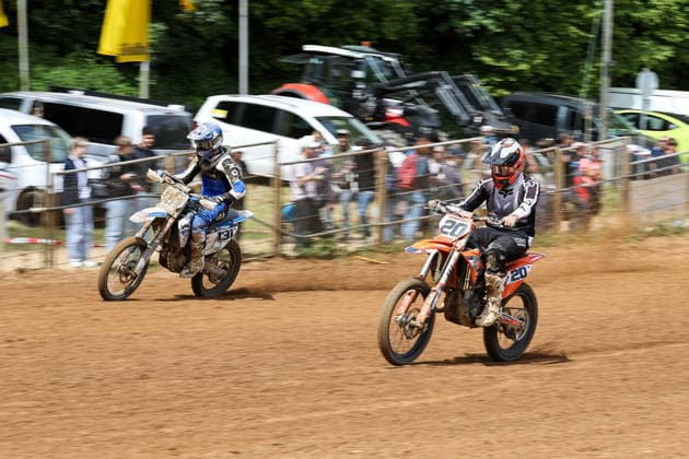 Jakob Horlacher 131 Husqvarna and Max Deininger 20 KTM 250 , Germany, Motorsport, ADAC Motocross Schopfheim 2026, Baden Württemberg Motocross Championship OPEN, 1 round, 17 05 2026, Schopfheim Motocross Race Track Germany Copyright: xGrantxHubbsx