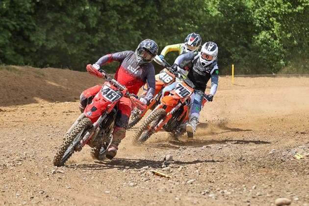 Nico Hug 461 Honda, Dennis Leiner 740 KTM and Roland Kraus 416 KTM , Germany, Motorsport, ADAC Motocross Schopfheim 2026, Baden Württemberg Motocross Championship OPEN, 1 round, 17 05 2026, Schopfheim Motocross Race Track Germany Copyright: xGrantxHubbsx