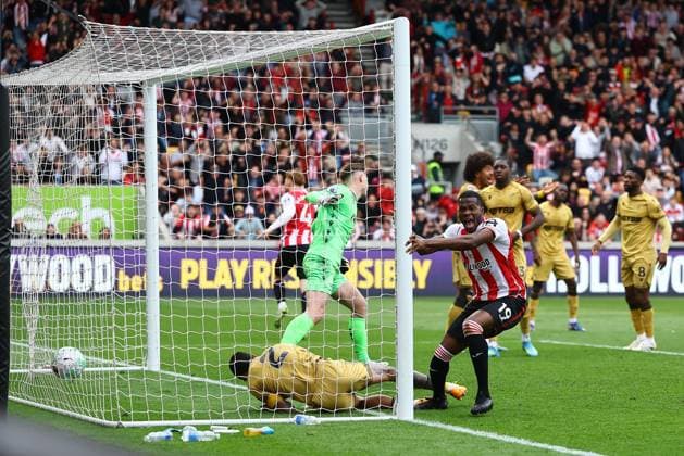 Dango Ouattara of Brentford celebrates scoring their sides second goal Brentford v Crystal Palace, Premier League, Football, Gtech Community Stadium, London, UK - 17 May 2026London Gtech Community Stadium United Kingdom EDITORIAL USE ONLY No use with unauthorised audio, video, data, fixture lists, club league logos or live services. Online in-match use limited to 120 images, no video emulation. No use in betting, games or single club league player publications. Copyright: xMichaelxZemanek Shutterstockx 16877452ap