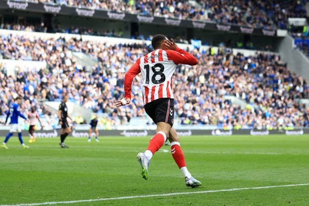 Liverpool, England, 17th May 2026. Wilson Isidor of Sunderland celebrates scoring his team™s third goal during the Everton vs Sunderland Premier League match at Hill Dickinson Stadium, Liverpool. Picture credit should read: Jessica Hornby Sportimage EDITORIAL USE ONLY. No use with unauthorised audio, video, data, fixture lists, club league logos or live services. Online in-match use limited to 120 images, no video emulation. No use in betting, games or single club league player publications. SPI_030_JH_EVERTON_SUNDERLAND SPI-4807-0030