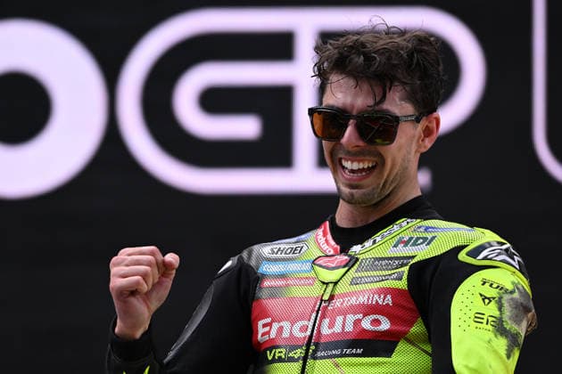 Fabio Di Giannantonio wins MotoGP Catalunya Grand Prix in Spain BARCELONA, SPAIN - MAY 17: Fabio Di Giannantonio of Italy riding the Pertamina Enduro VR46 Ducati (49) takes victory during the MotoGP of Catalonia at Circuit de Barcelona-Catalunya in Barcelona, Spain on May 17, 2026. Burak Akbulut Anadolu Barcelona Spain. Editorial use only. Please get in touch for any other usage.  Copyright: x2026xAnadoluxBurakxAkbulutx